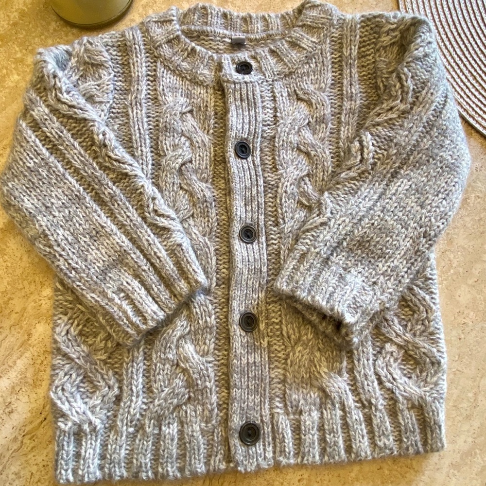 Super Cute Gray French Button Up Baby Sweater